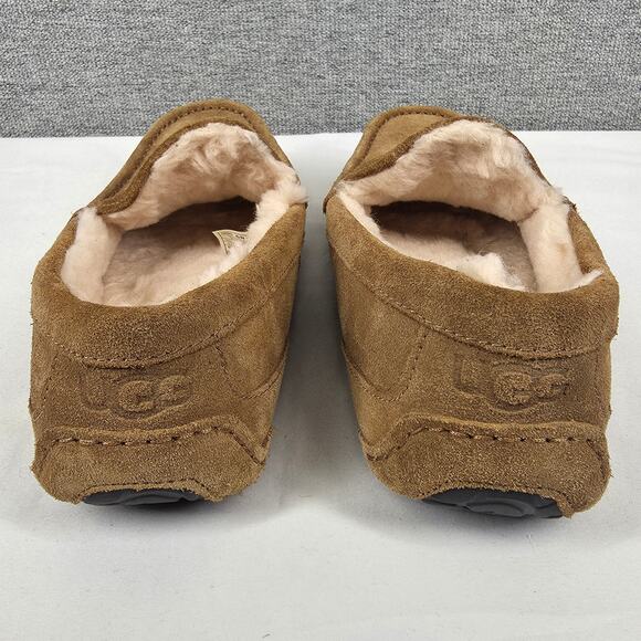 UGG AUSTRALIA MEN'S ASCOT CHESTNUT SUEDE SHEARLING LINED MOCCASIN SHOE US 11 - Picture 4 of 10